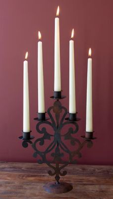 Decorative Iron Taper Candelabra Sm