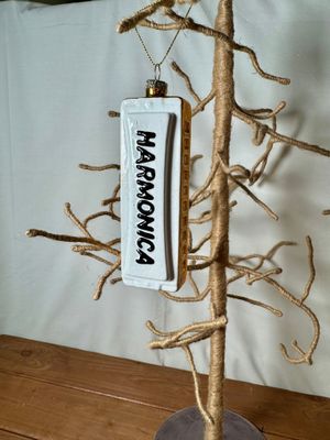 Glass Gold Harmonica Ornament
