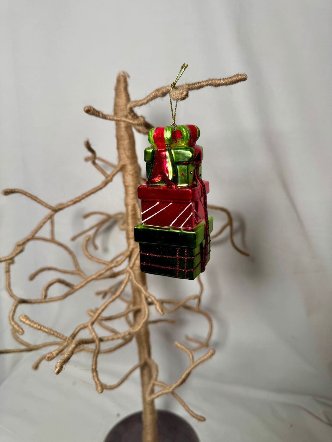 Glass Gift Stack Ornament Glass Gift Stack Ornament