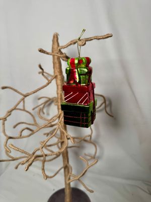 Glass Gift Stack Ornament Glass Gift Stack Ornament