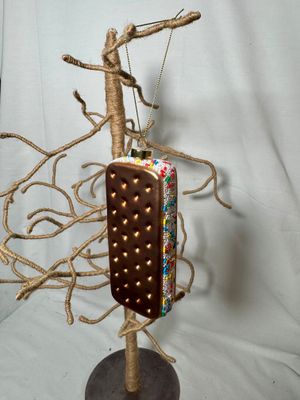 Glass Ice Cream Sandwich Ornament Glass Ice Cream Sandwich Ornament