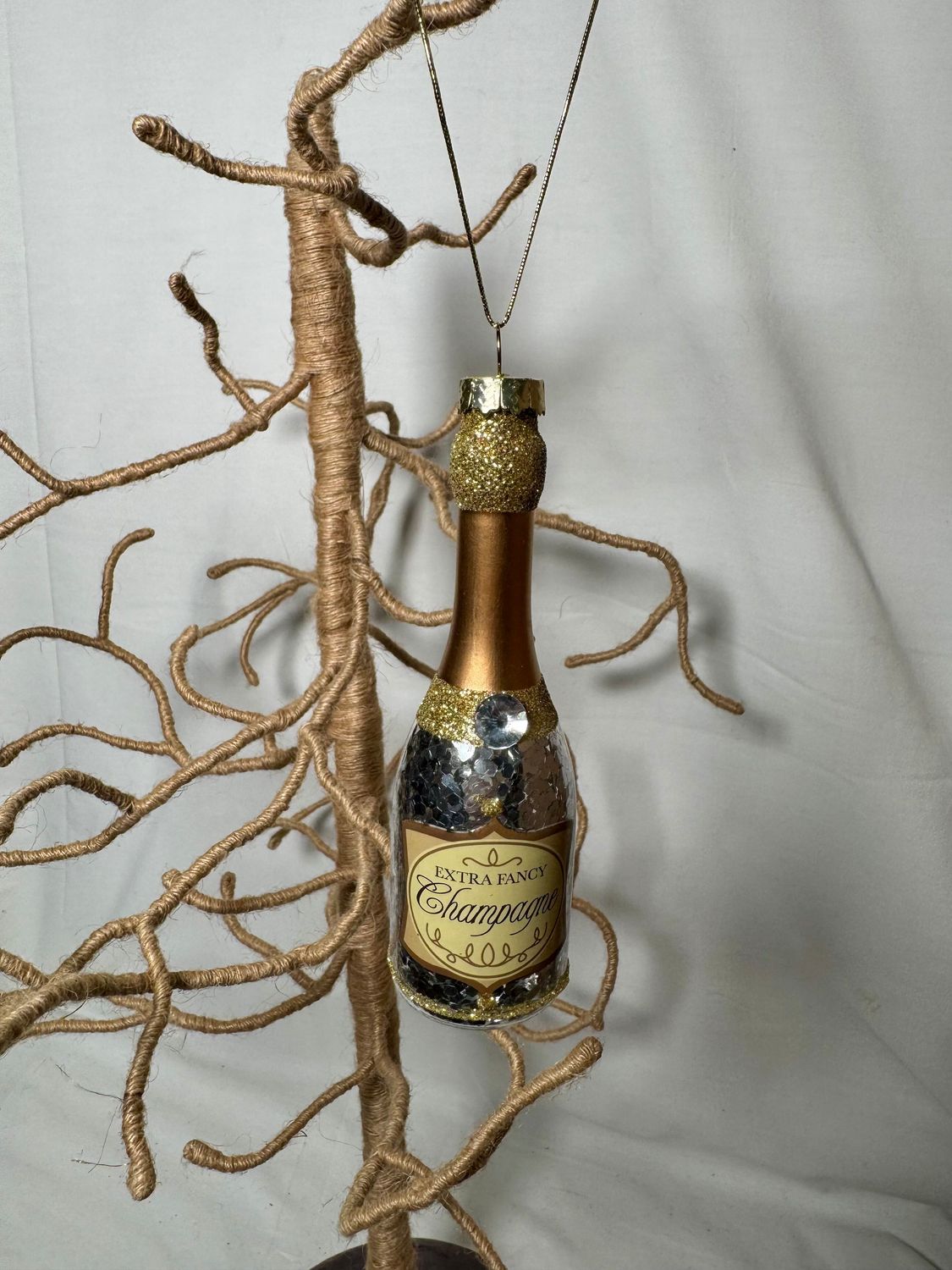Extra Fancy Champagne Ornament Silver Extra Fancy Champagne Ornament Silver