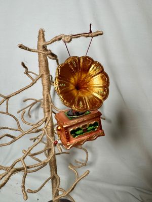 Glass Vintage Gramophone Ornament Glass Vintage Gramophone Ornament