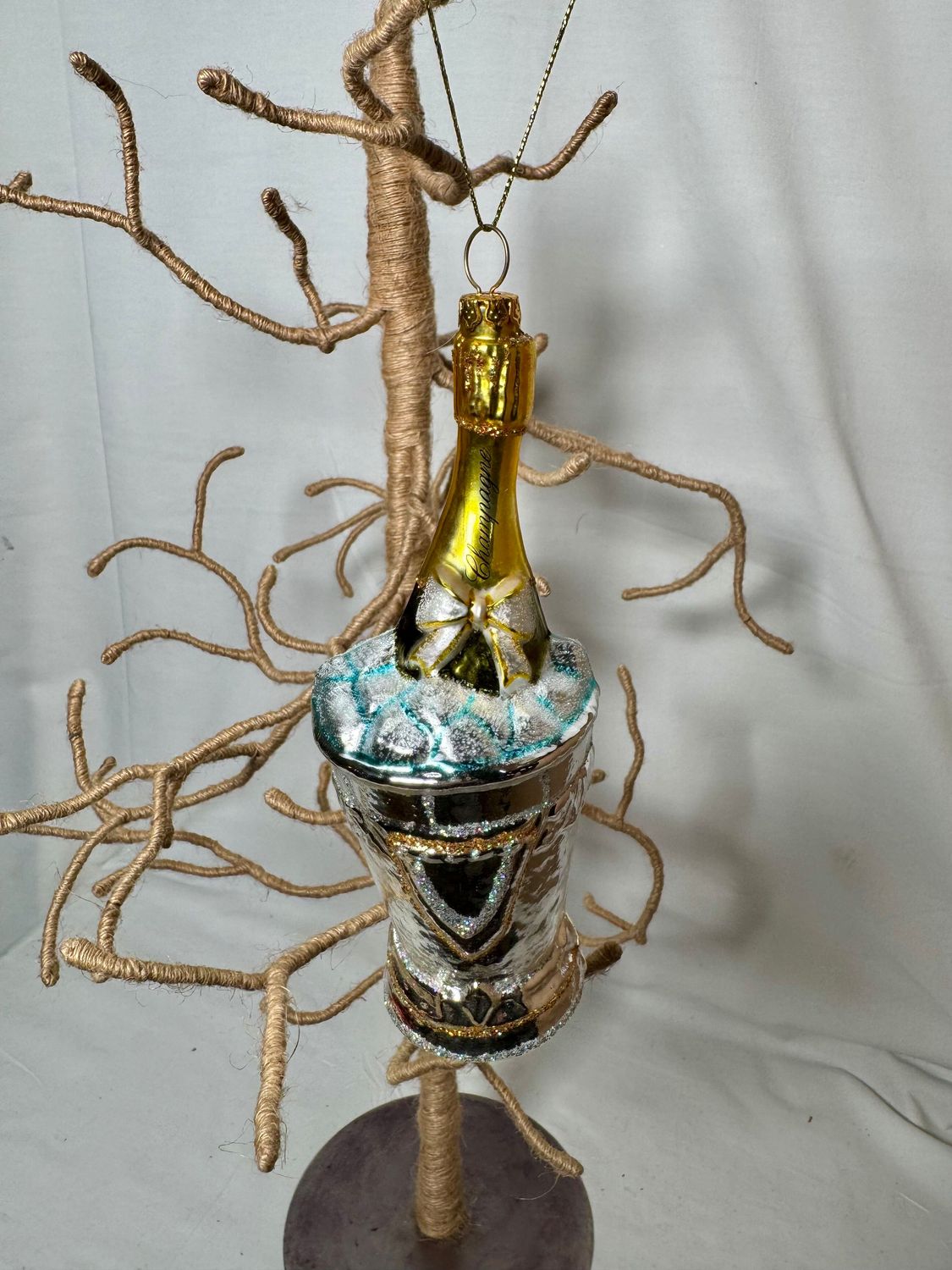 Fancy Glass Champagne on Ice Ornament Fancy Glass Champagne on Ice Ornament