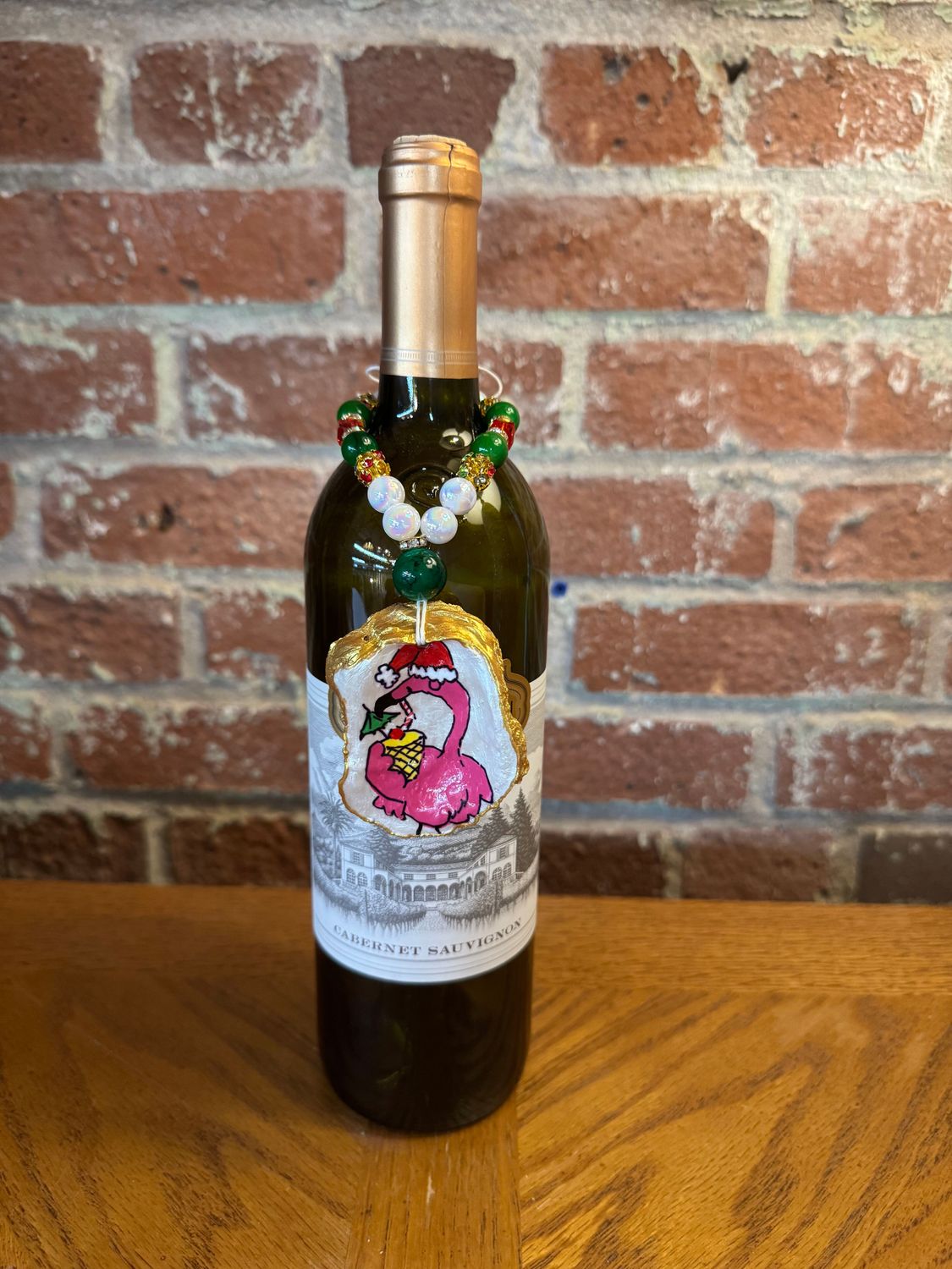 Oyster Shell BC - Hand Painted - Holiday Flamingo II Oyster Shell BC - Hand Painted - Holiday Flamingo II