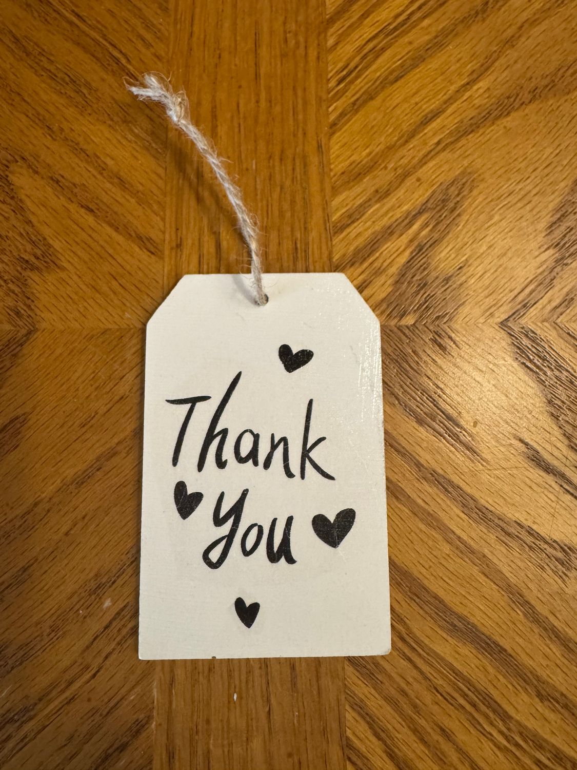 Thank You Decoupage Sm Tag Ornament 2.5"L x 4"H Thank You Decoupage Sm Tag Ornament 2.5"L x 4"H