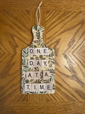 One Day at a Time Scrabble Wooden Paddle 3.5"L x 7.5"H One Day at a Time Scrabble Wooden Paddle 3.5"L x 7.5"H
