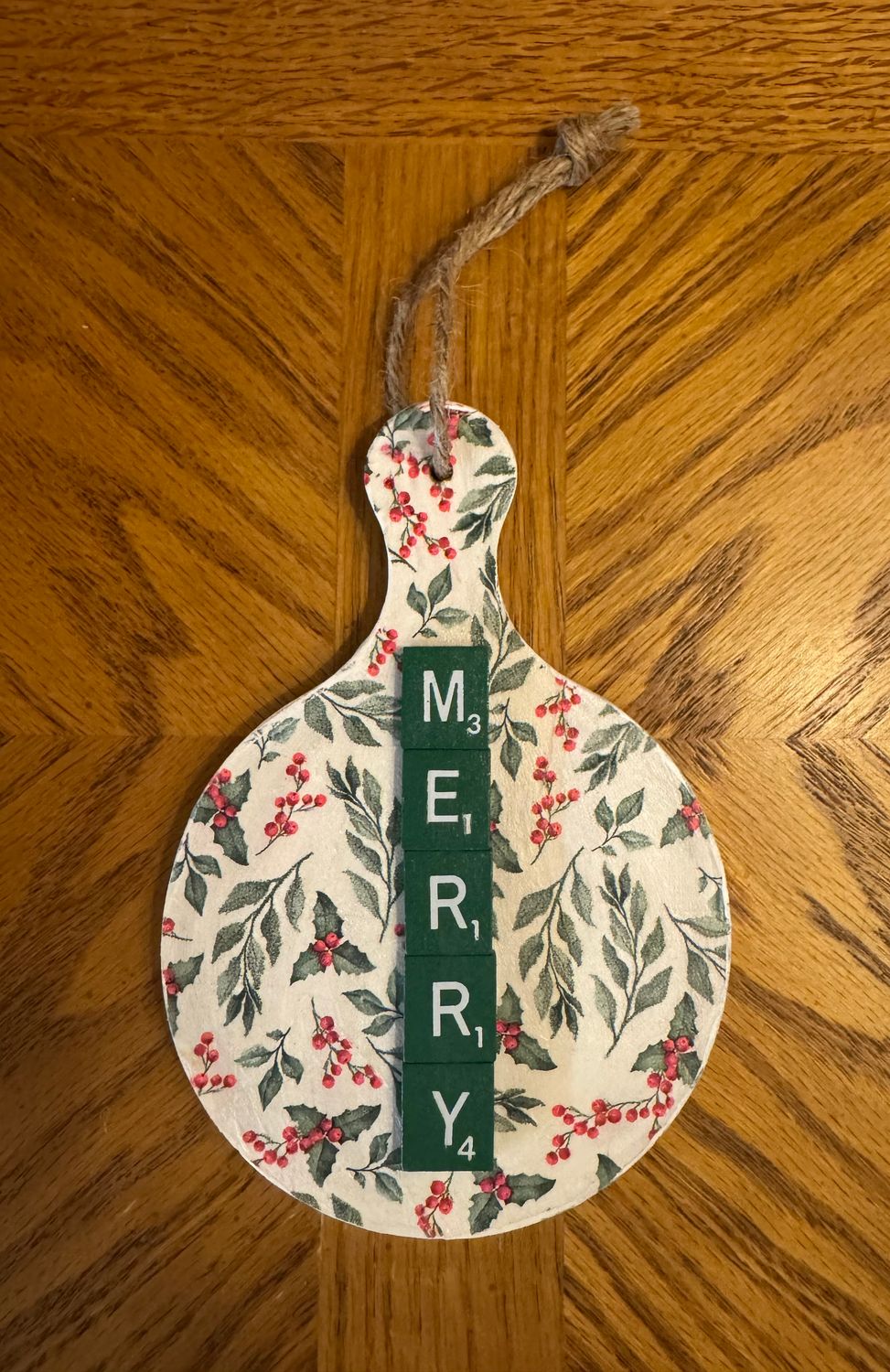 Merry Scrabble Wooden Paddle 4.5"L x 6.5"H Merry Scrabble Wooden Paddle 4.5"L x 6.5"H
