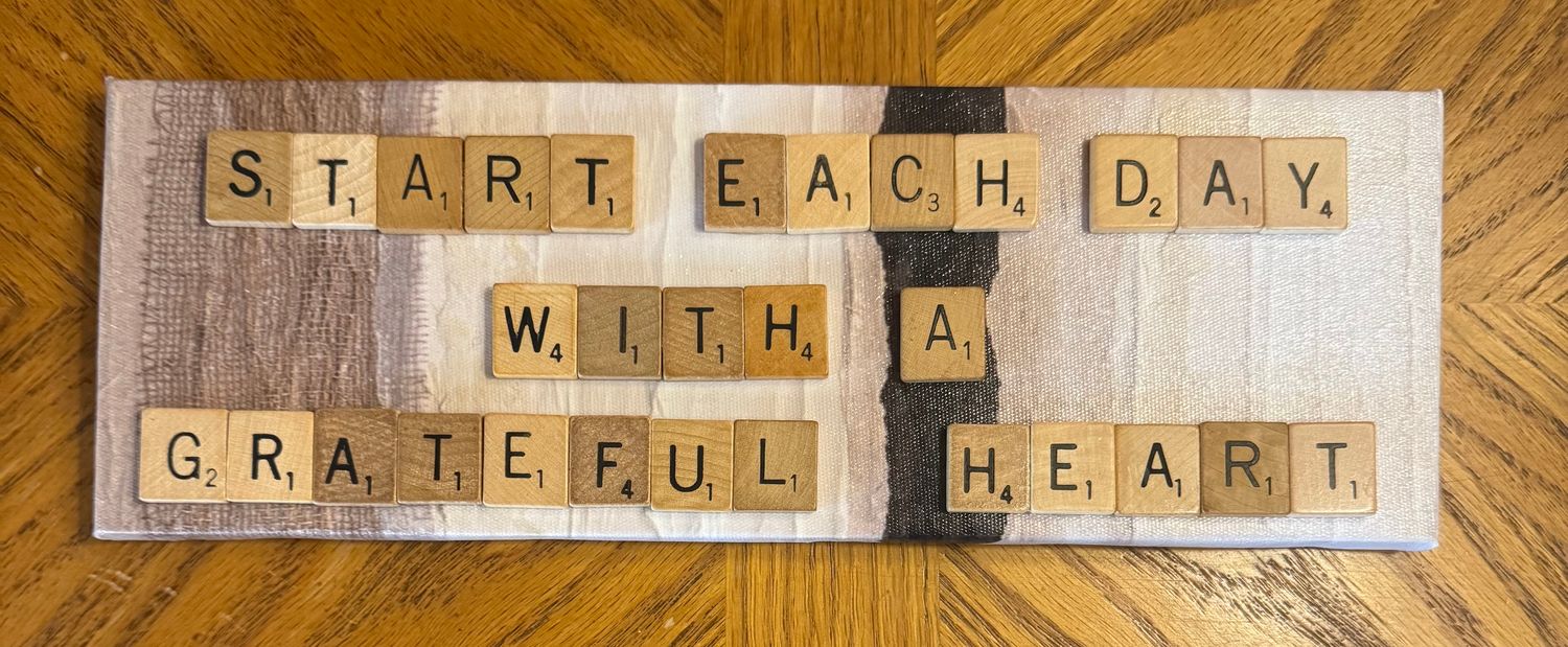 Grateful Heart Scrabble Canvas Wall Plaque 12"L x 4"H Grateful Heart Scrabble Canvas Wall Plaque 12"L x 4"H