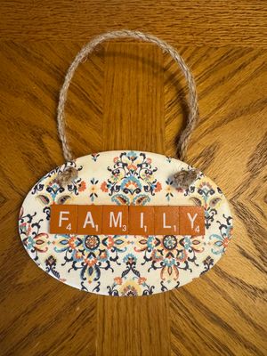 Family Scrabble Sm. Wall Plaque 6"L x 4"H Family Scrabble Sm. Wall Plaque 6"L x 4"H