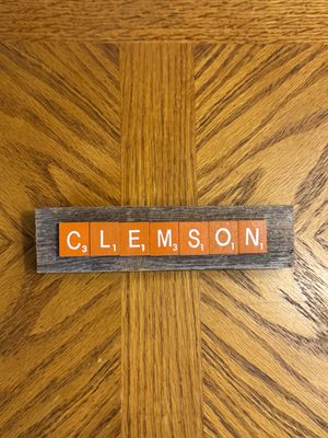 Clemson Scrabble Sm Wall Plaque 6"L x 1.5"H Clemson Scrabble Sm Wall Plaque 6"L x 1.5"H