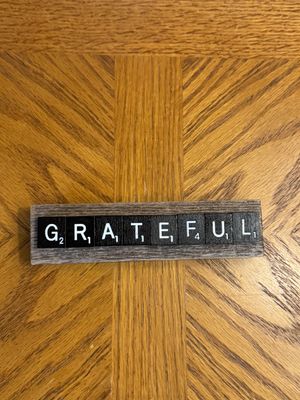 Grateful Scrabble Sm Wall Plaque 6"L x 1.5"H Grateful Scrabble Sm Wall Plaque 6"L x 1.5"H