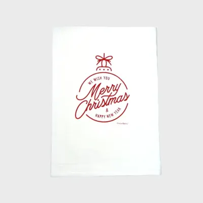 Merry Christmas Wish Tea Towel - Red Merry Christmas Wish Tea Towel - Red