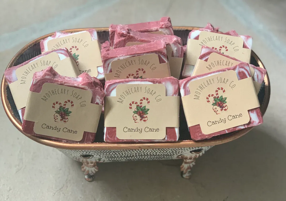 All Natural Soap - Candy Cane Mojito All Natural Soap - Candy Cane Mojito