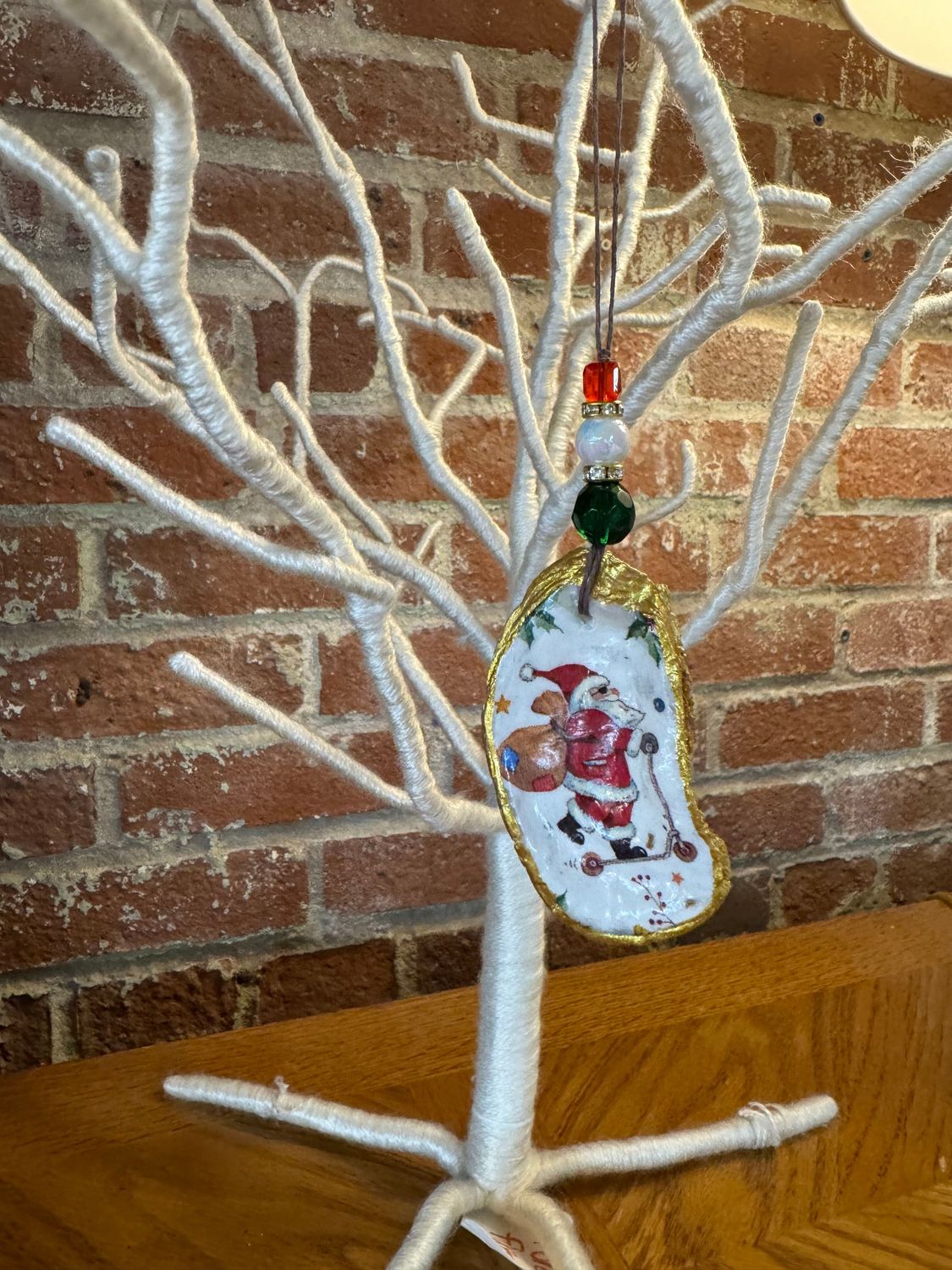 Oyster Shell Ornament - Santa III Oyster Shell Ornament - Santa III