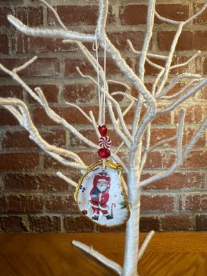 Oyster Shell Ornament - Santa II Oyster Shell Ornament - Santa II