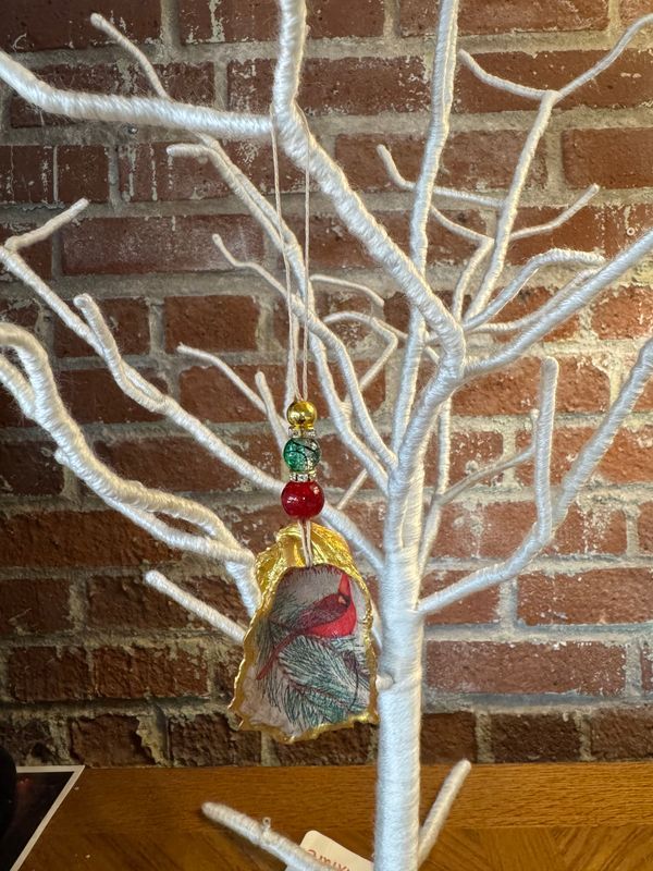 Oyster Shell Ornament - Cardinal II Oyster Shell Ornament - Cardinal II