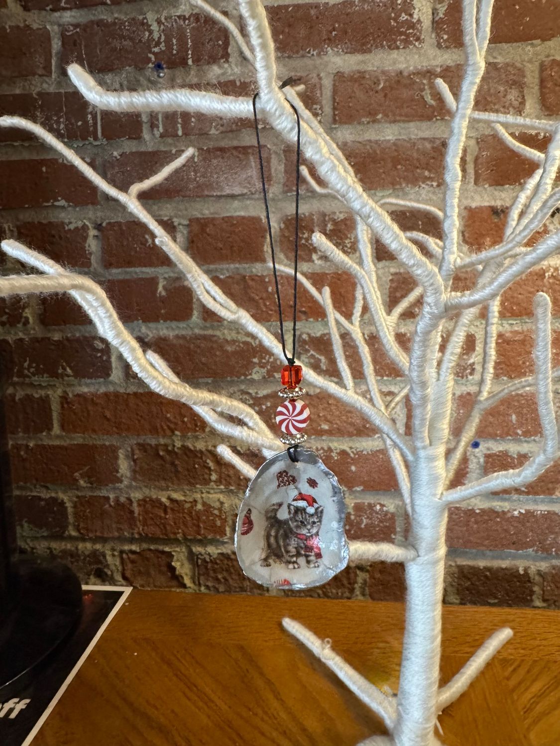 Oyster Shell Ornament - Kitty Cat Oyster Shell Ornament - Kitty Cat