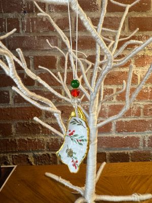 Oyster Shell Ornament - Holiday Pinecone III Oyster Shell Ornament - Holiday Pinecone III