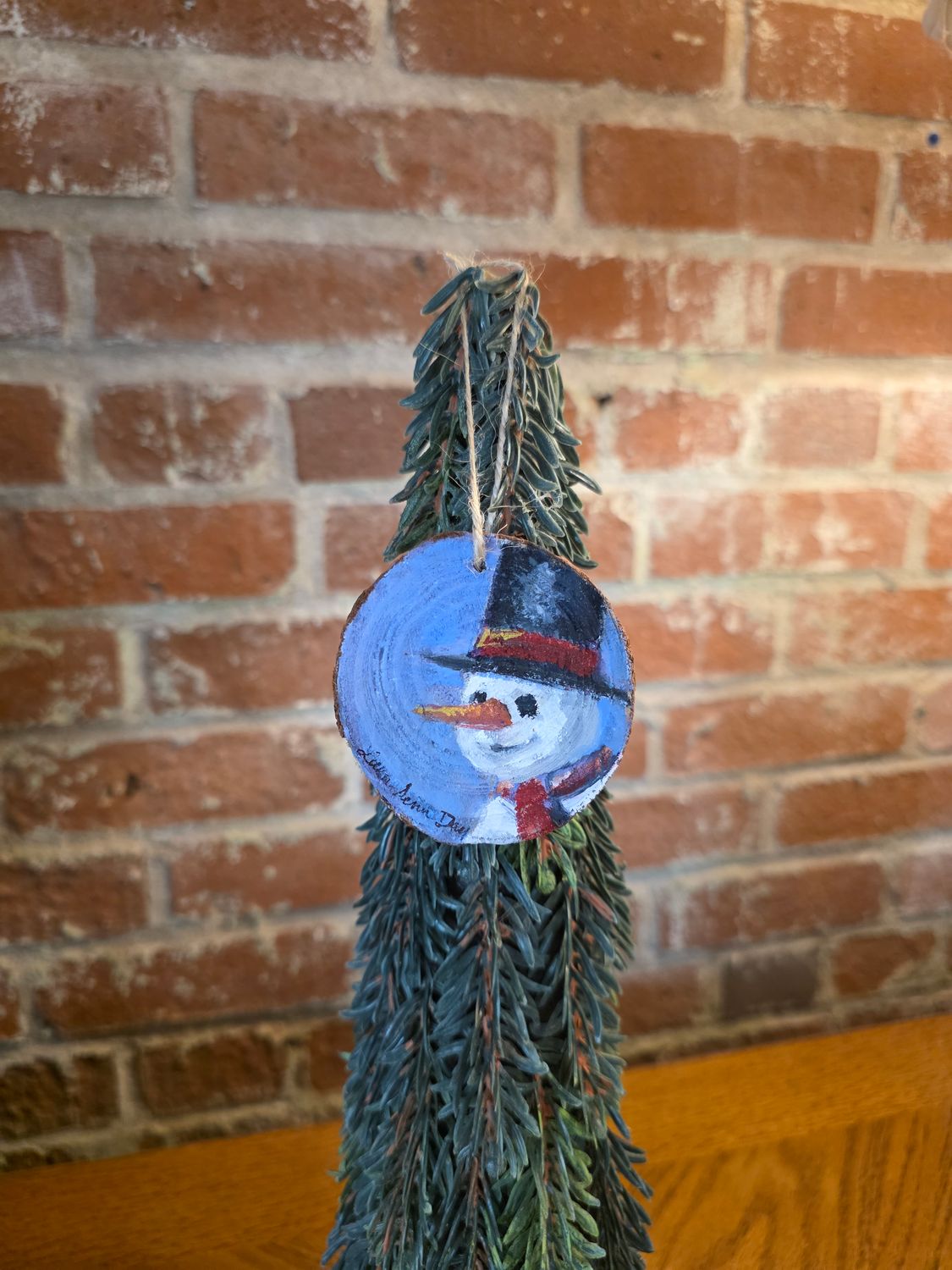 Tree Slice Ornament - Snowman - 2.5" Tree Slice Ornament - Snowman - 2.5"