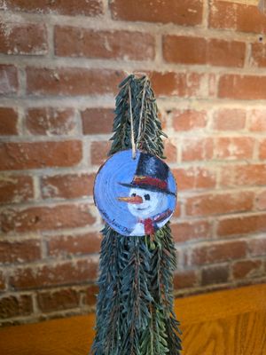 Tree Slice Ornament - Snowman - 2.5" Tree Slice Ornament - Snowman - 2.5"