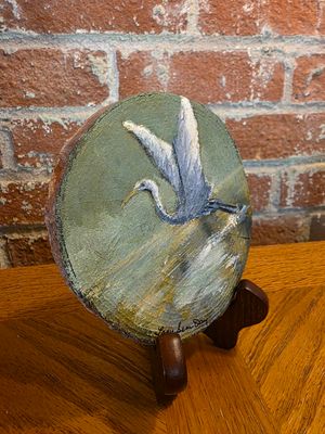 Tree Slice Picture - Heron - 4.5" Tree Slice Picture - Heron - 4.5"