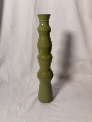 12.5" Rippled Recycled Glass Vase Olive 12.5" Rippled Recycled Glass Vase Olive