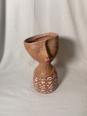 Polyresin Face Vase - Brown Polyresin Face Vase - Brown