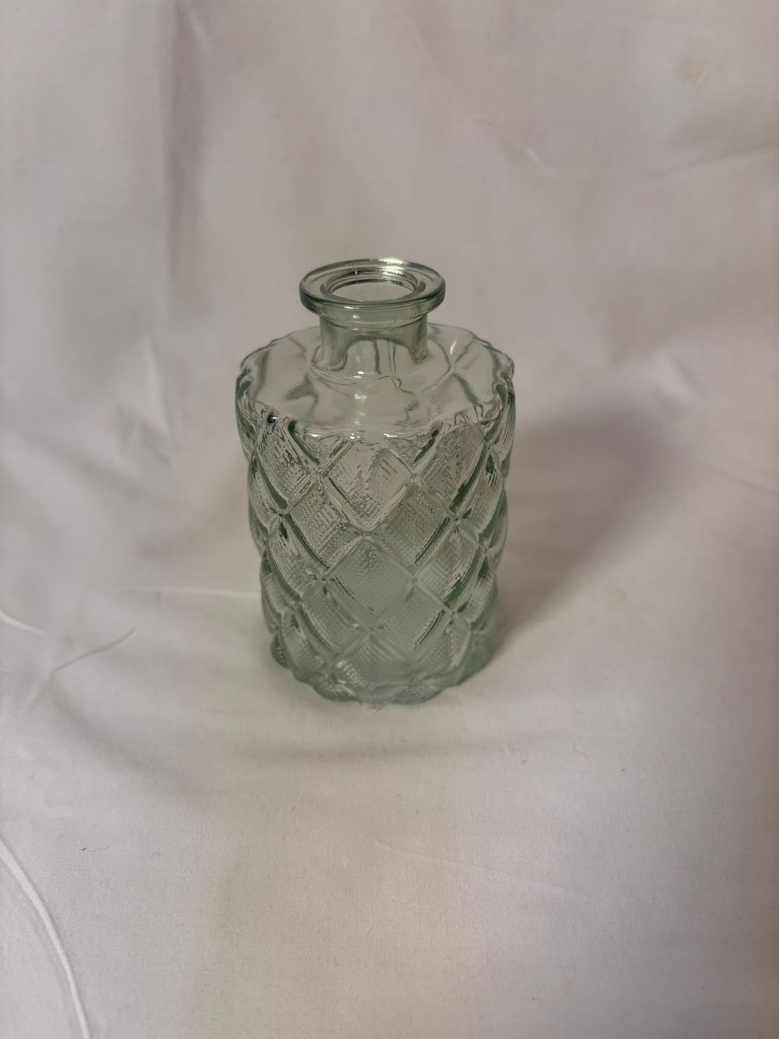 4" Mini Bottle Glass Vase Lt Green 4" Mini Bottle Glass Vase Lt Green