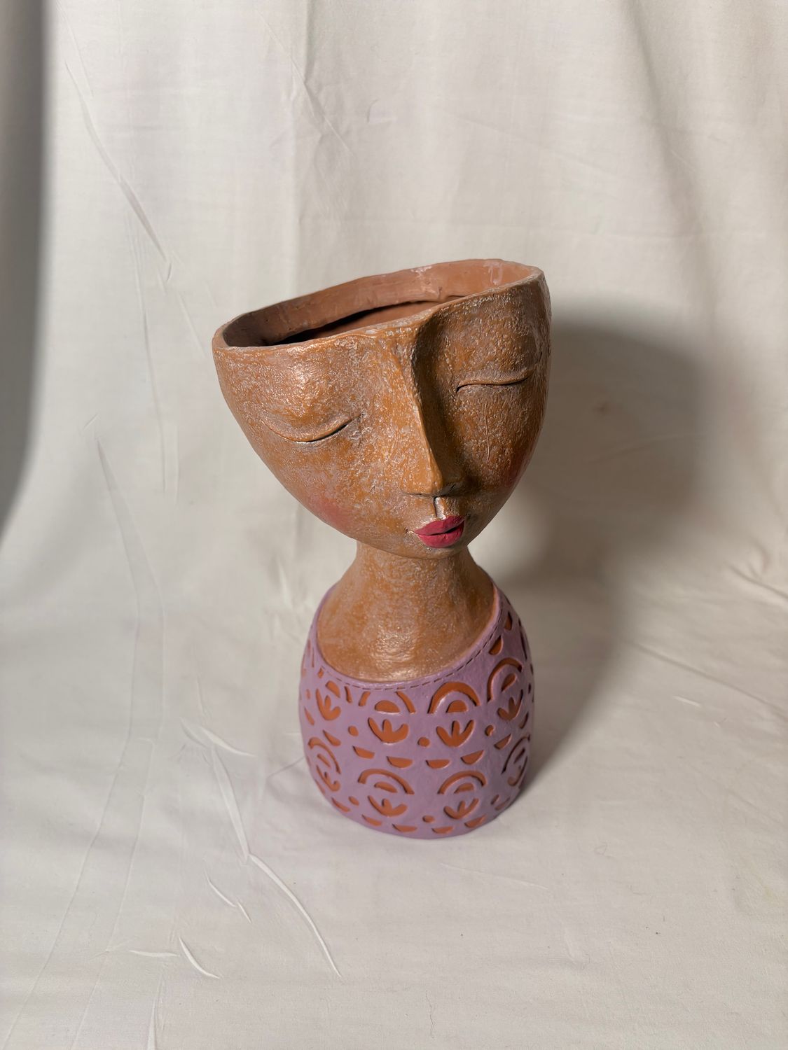 Polyresin Face Vase - Purple Polyresin Face Vase - Purple
