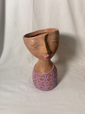 Polyresin Face Vase - Purple Polyresin Face Vase - Purple