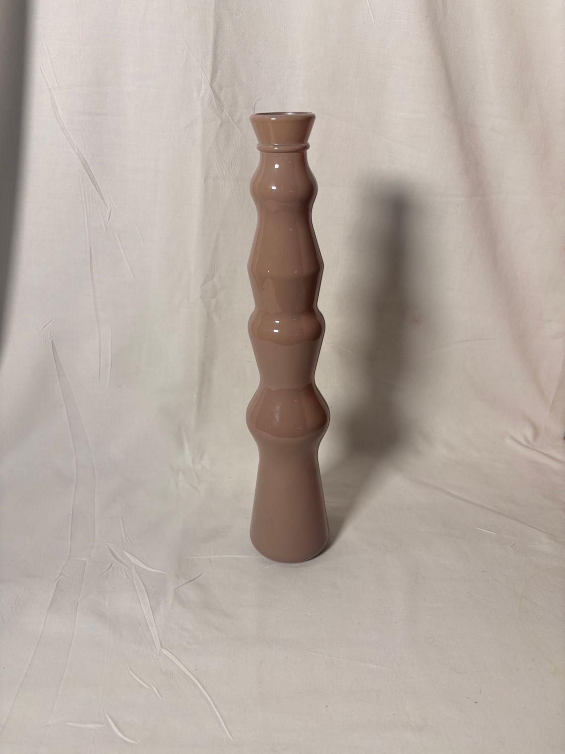 12.5" Rippled Recycled Glass Vase Beige 12.5" Rippled Recycled Glass Vase Beige