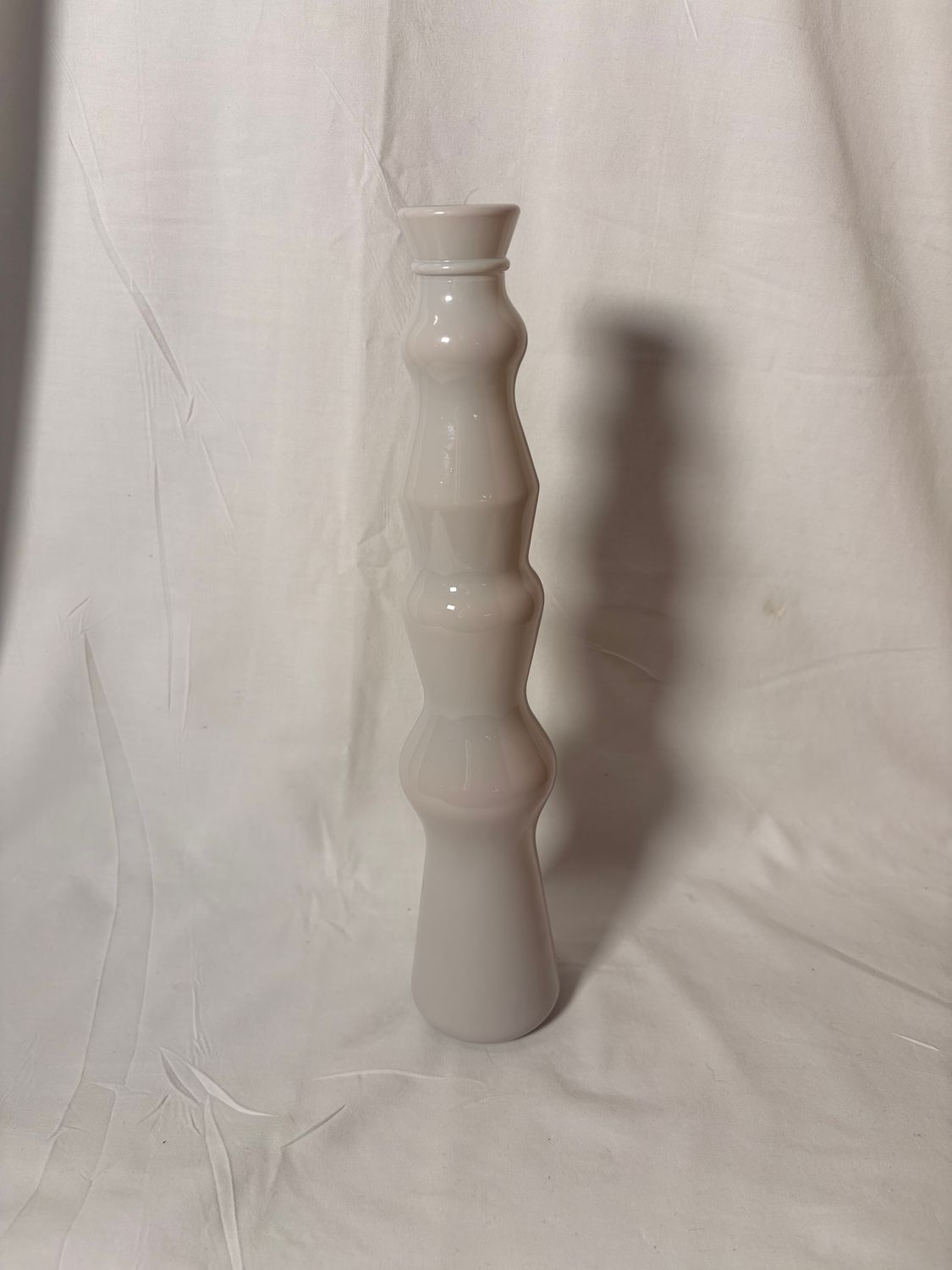 12.5" Rippled Recycled Glass Vase Lt Gray 12.5" Rippled Recycled Glass Vase Lt Gray