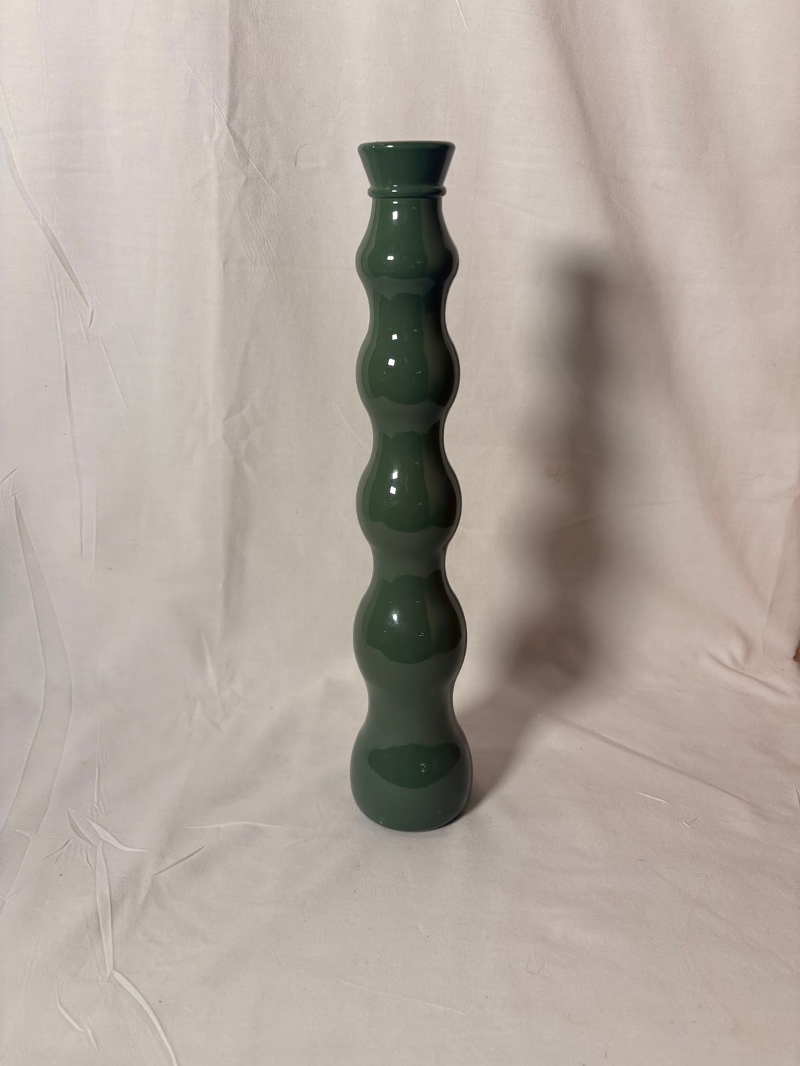 12.5" Rippled Recycled Glass Vase Green 12.5" Rippled Recycled Glass Vase Green
