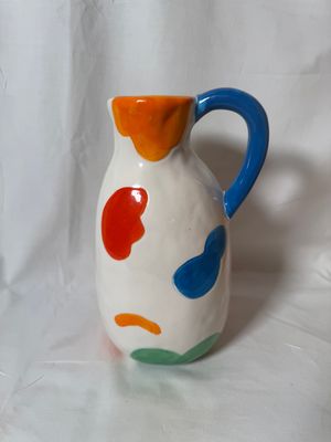 Multicolor Pitcher Vase 9" Multicolor Pitcher Vase 9"