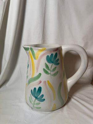 Terracotta Floral Jug 9.5" Terracotta Floral Jug 9.5"