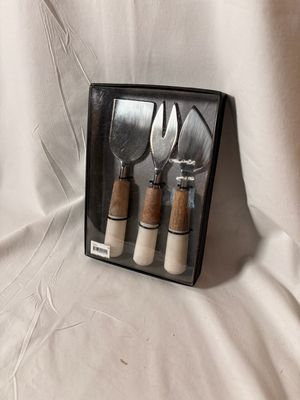 S/3 Marble &amp; Wood Cheese Spreaders