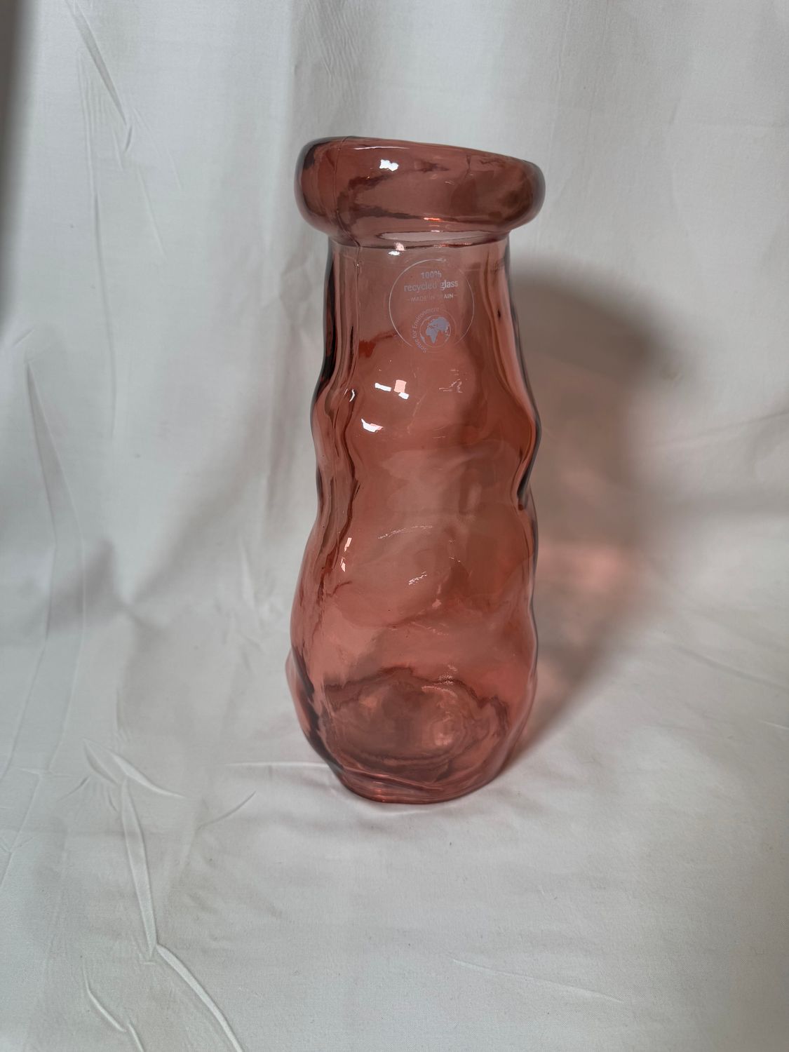 9" Recycled Glass Vase Pink 9" Recycled Glass Vase Pink