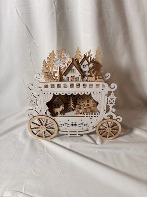 LED Wooden Scenery - Christmas Carriage LED Wooden Scenery - Christmas Carriage