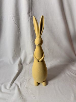 13.5" Resin Flocked Long Ear Bunny - Yellow 13.5" Resin Flocked Long Ear Bunny - Yellow