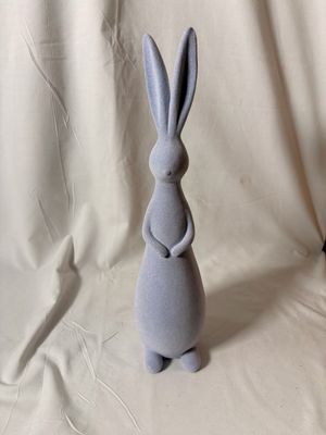 13.5" Resin Flocked Long Ear Bunny - Purple 13.5" Resin Flocked Long Ear Bunny - Purple