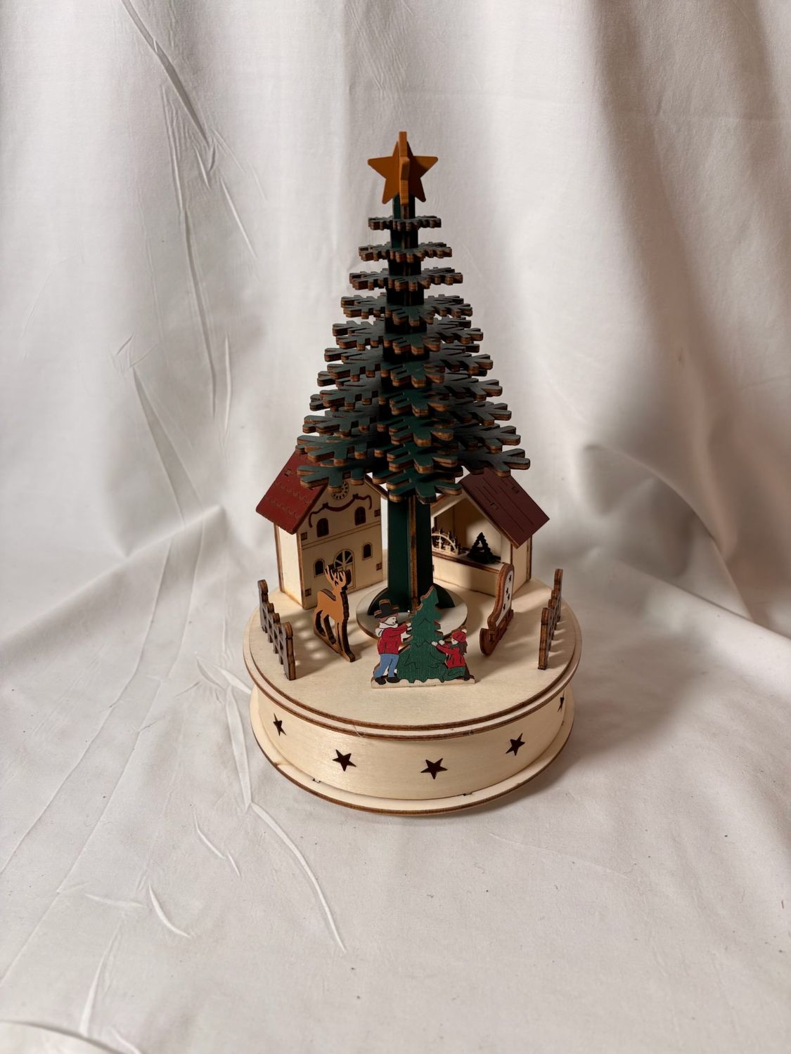 LED Wooden Scenery & Music Box - Colorful Christmas Tree LED Wooden Scenery & Music Box - Colorful Christmas Tree