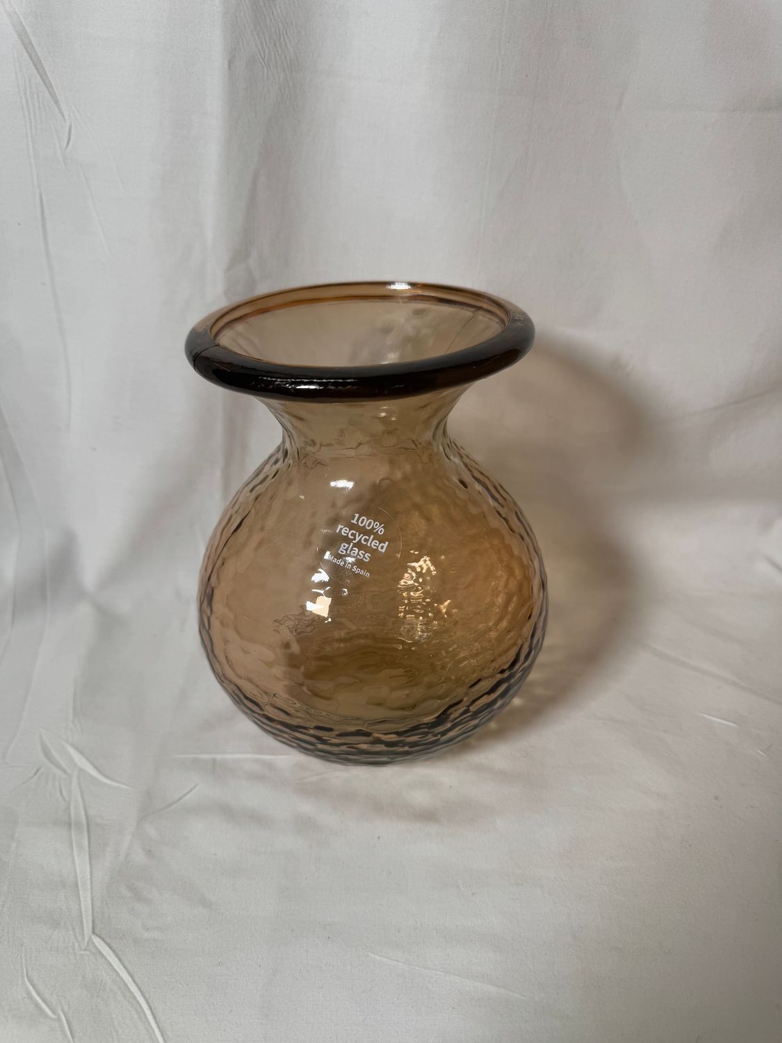 7.5" Recycled Glass Textured Vase Brown 7.5" Recycled Glass Textured Vase Brown