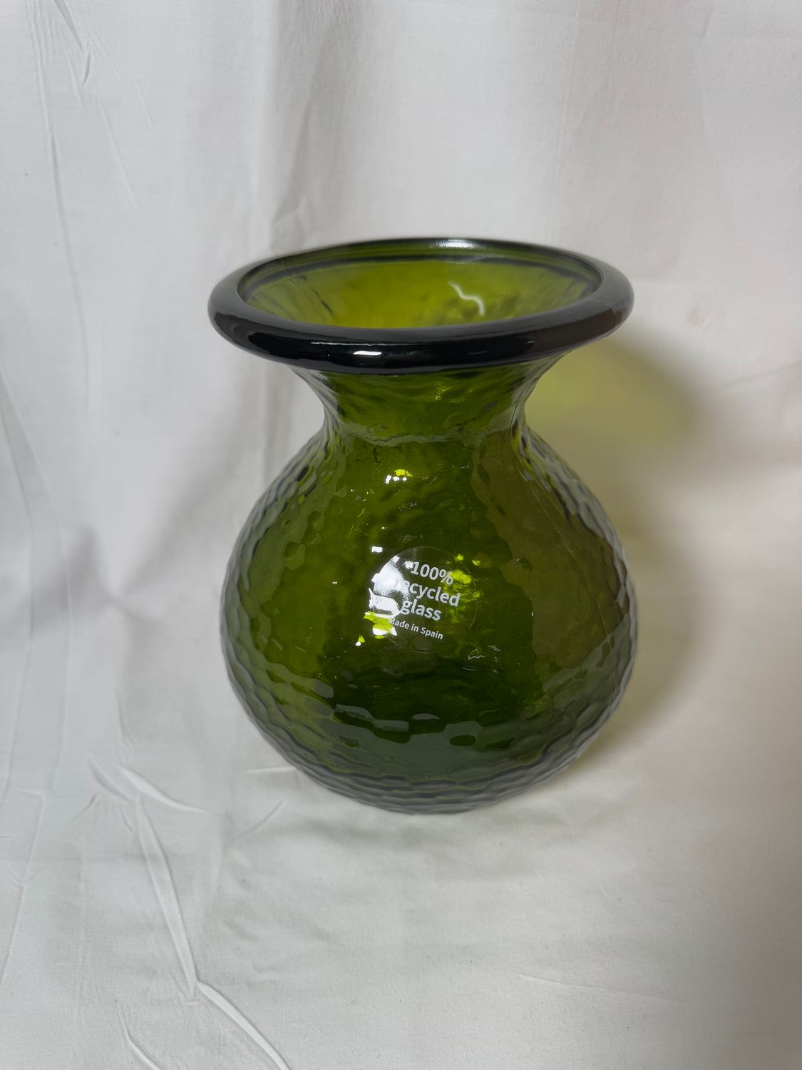 7.5" Recycled Glass Textured Vase Green 7.5" Recycled Glass Textured Vase Green