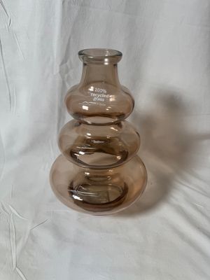 9" Ribbed Recycled Glass Vase Brown 9" Ribbed Recycled Glass Vase Brown