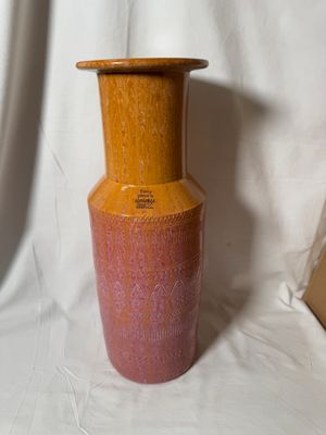 Terracotta Glazed Orange/Pink Vase 16" Terracotta Glazed Orange/Pink Vase 16"