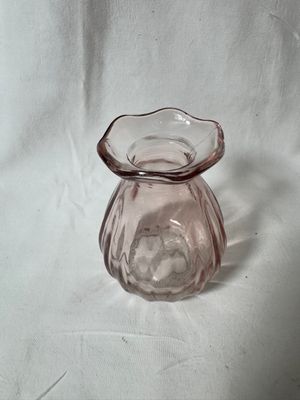 3" Mini Rippled Glass Vase Lt Pink 3" Mini Rippled Glass Vase Lt Pink