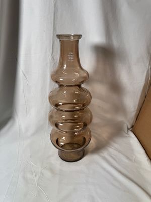 15.5" Ribbed Recycled Glass Vase Brown 15.5" Ribbed Recycled Glass Vase Brown