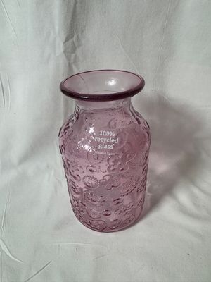 6" Floral Glass Bottle Vase Pink 6" Floral Glass Bottle Vase Pink