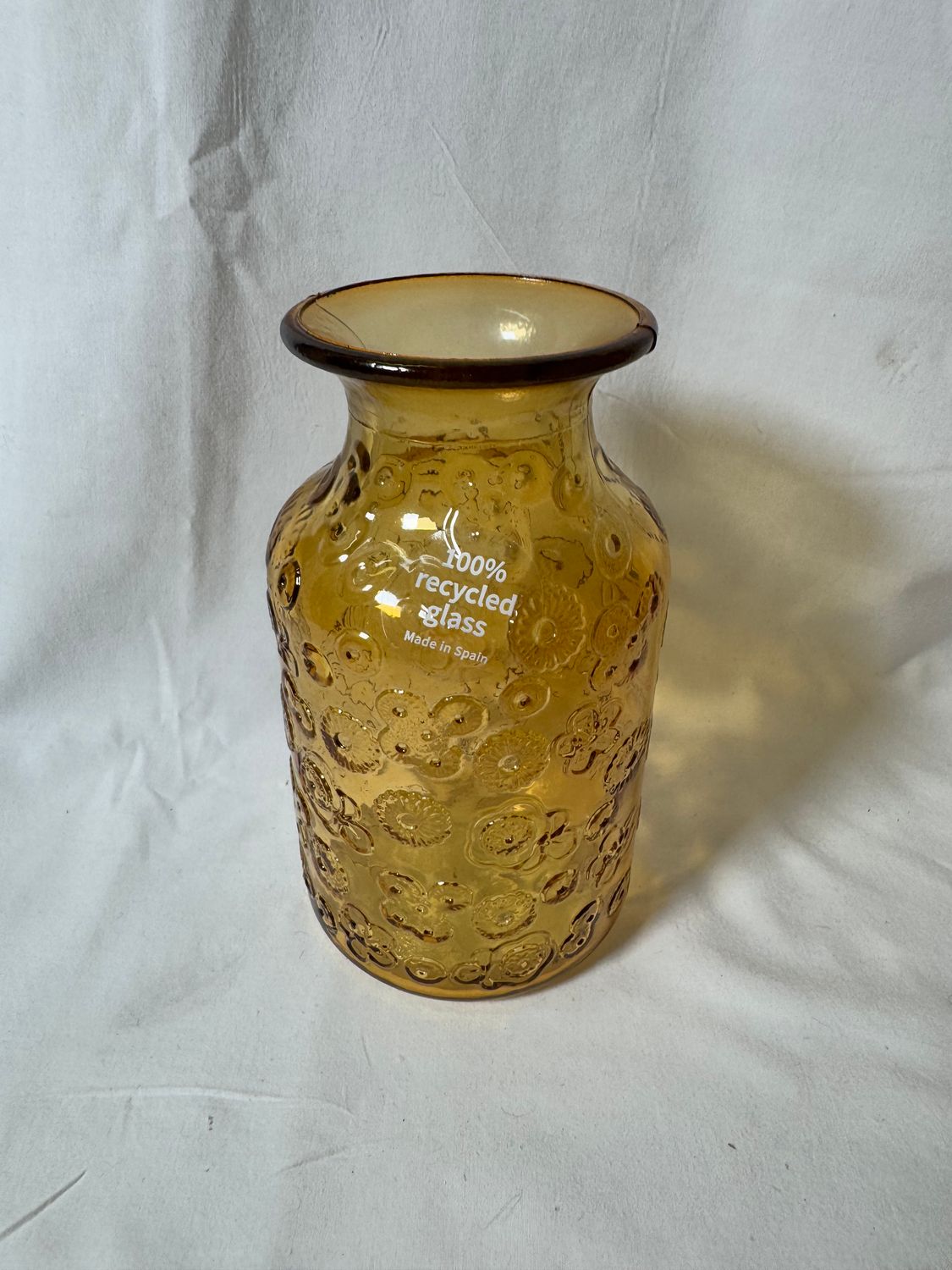6" Floral Glass Bottle Vase Yellow 6" Floral Glass Bottle Vase Yellow
